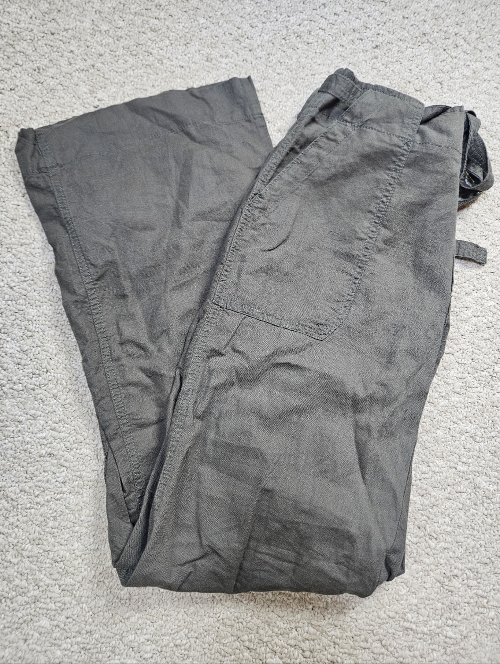 Gap Olive Green Linen Blend Lightweight Straight Pants Size 6 NEW Spring Beachy